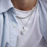 Compass Pendant & 3mm Cuban Chain - Silver