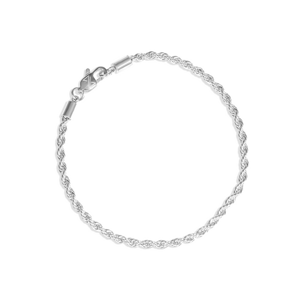 3mm Rope Bracelet - Silver