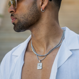 Palm Pendant & 3mm Rope Chain - Silver