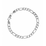 5mm Figaro Bracelet - Silver