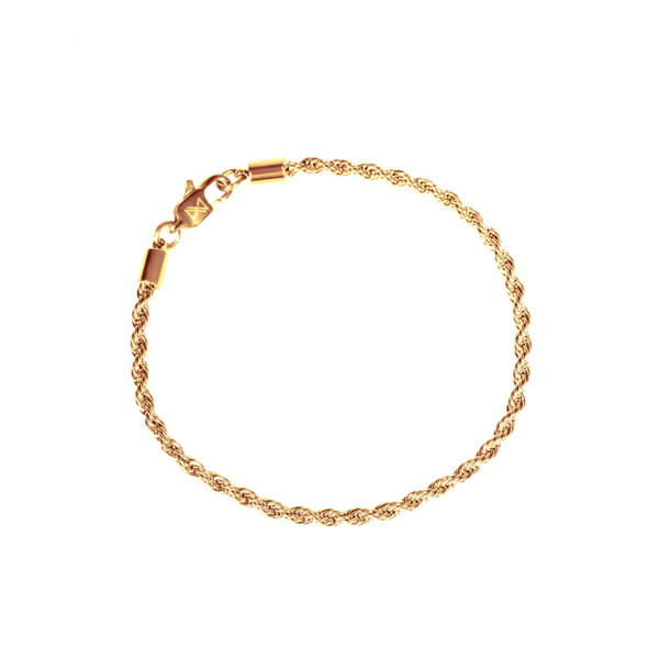 3mm Rope Bracelet - 18K Gold