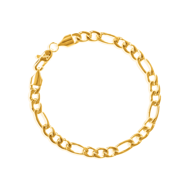 5mm Figaro Bracelet - 18K Gold