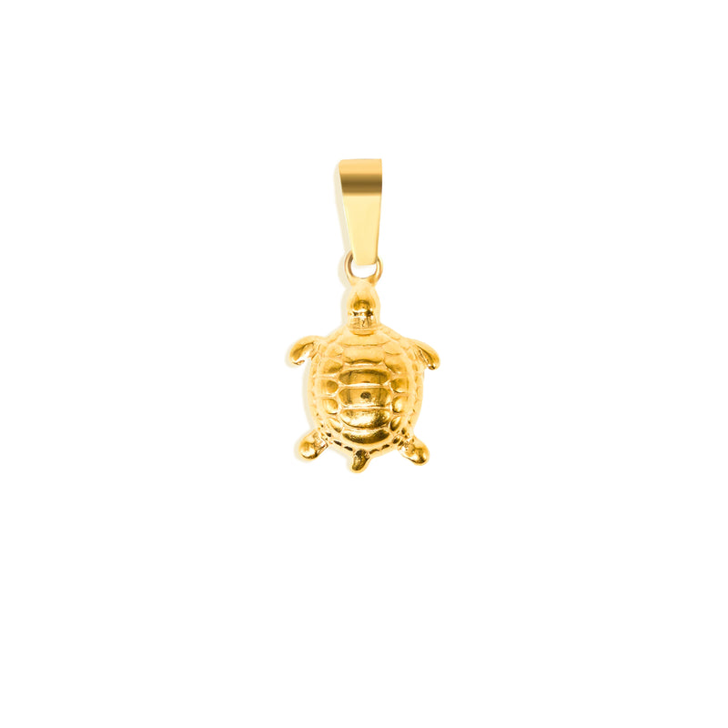 Turtle Pendant & 3mm Rope Chain - 18K Gold