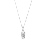 Mary Pendant & 2mm Link Chain - Silver