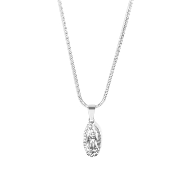 Mary Pendant & Franco Chain - Silver