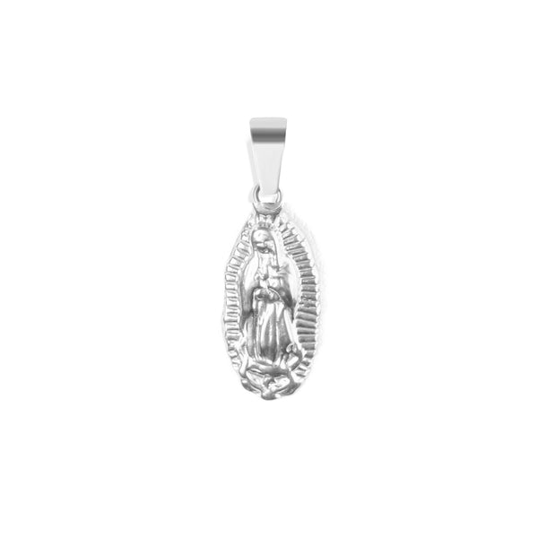 Mary Pendant & 2mm Link Chain - Silver