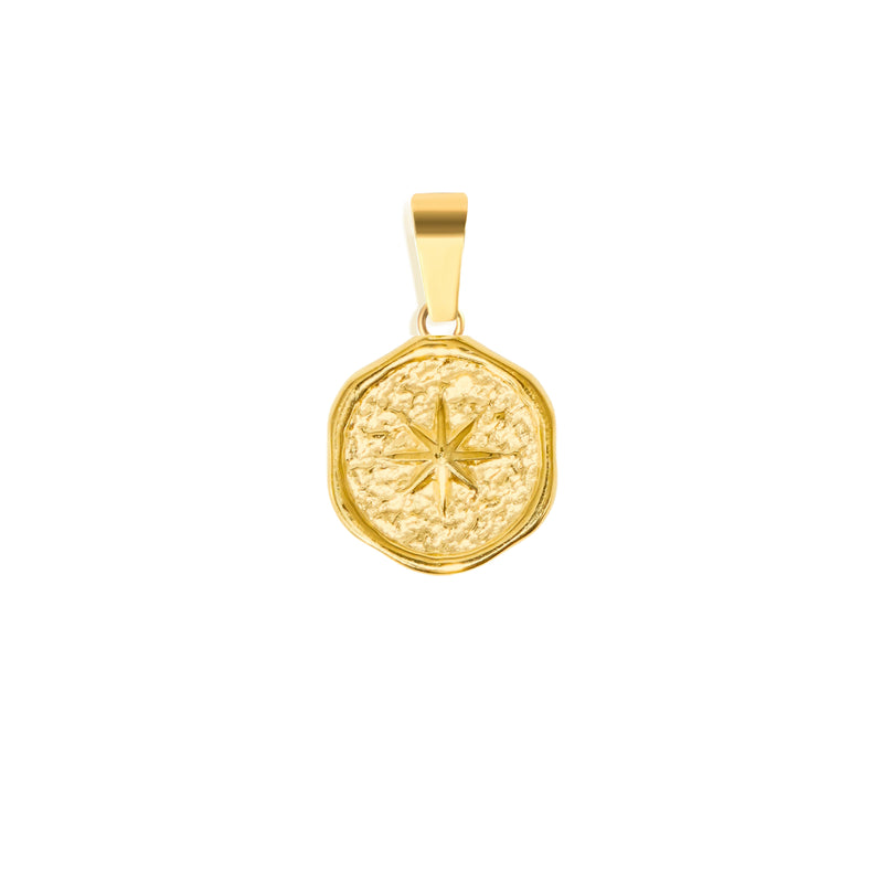 North Star Pendant & 3mm Figaro Chain - 18K Gold