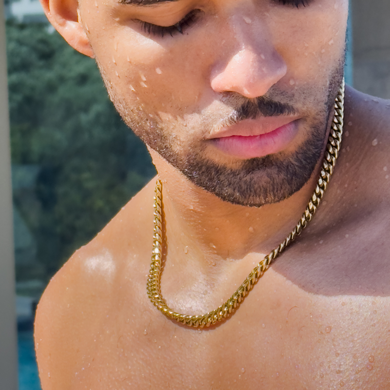 8mm Cuban Chain - 18K Gold