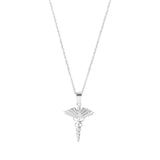 Angel Wing Pendant & 2mm Link Chain - Silver