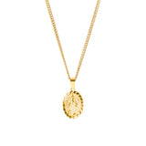 Virgin Mary Pendant & 3mm Cuban Chain - 18K Gold