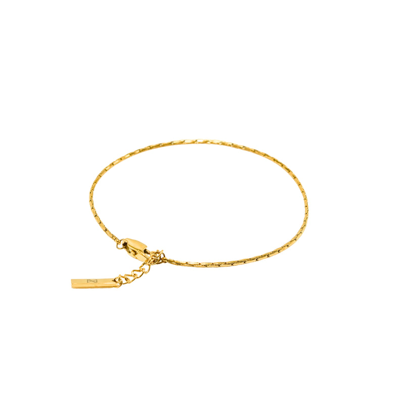 1.3mm Wire Chain Bracelet - 18K Gold