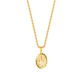 Virgin Mary Pendant & 3mm Rope Chain - 18K Gold