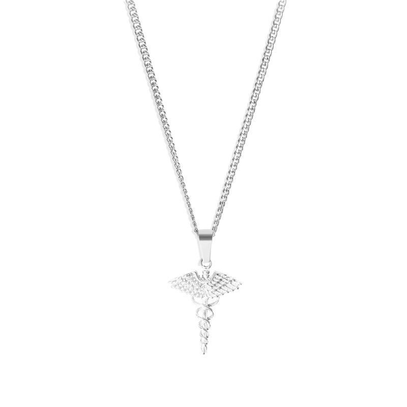 Angel Wing Pendant & 3mm Cuban Chain - Silver