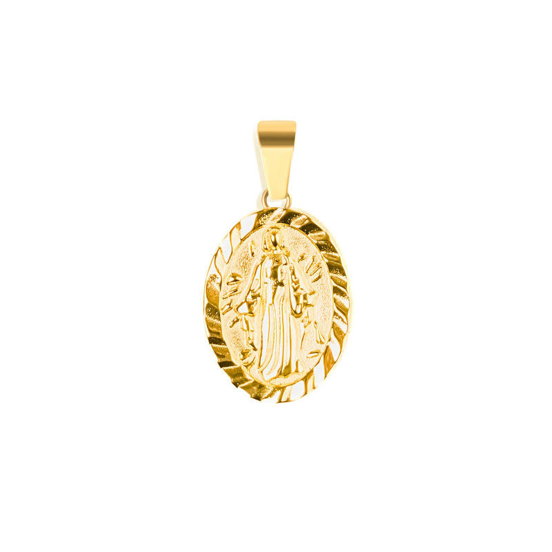 Virgin Mary Pendant & 3mm Cuban Chain - 18K Gold