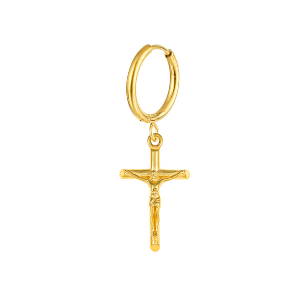 Crucifix Earring - 18K Gold