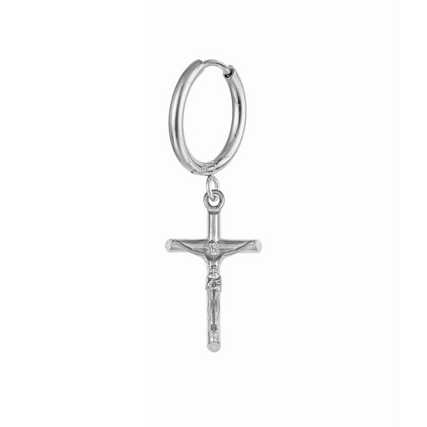 Crucifix Earring - Silver