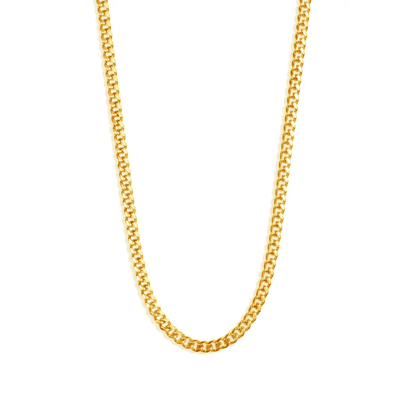 3mm Cuban Chain - 18K Gold