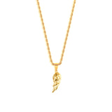 Wing Pendant & 3mm Rope Chain - 18K Gold