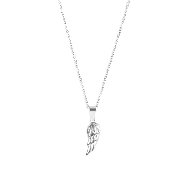 Wing Pendant & 2mm Link Chain - Silver