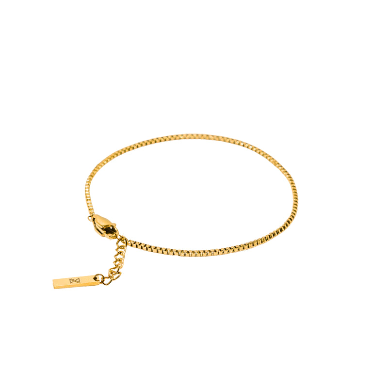 1.5mm Box Chain Bracelet - 18K Gold