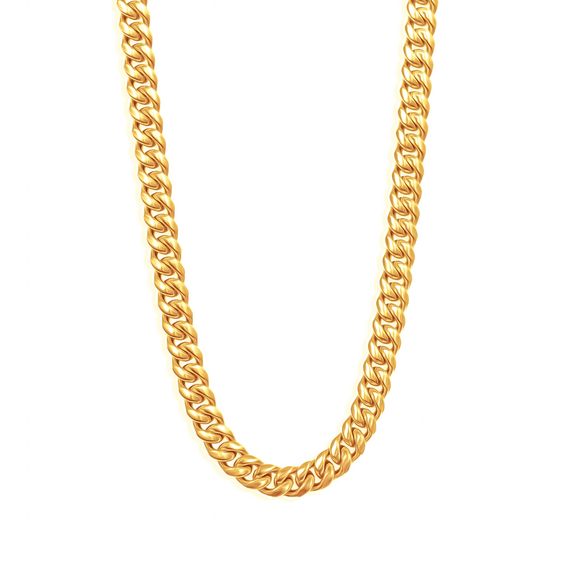 8mm Cuban Chain - 18K Gold