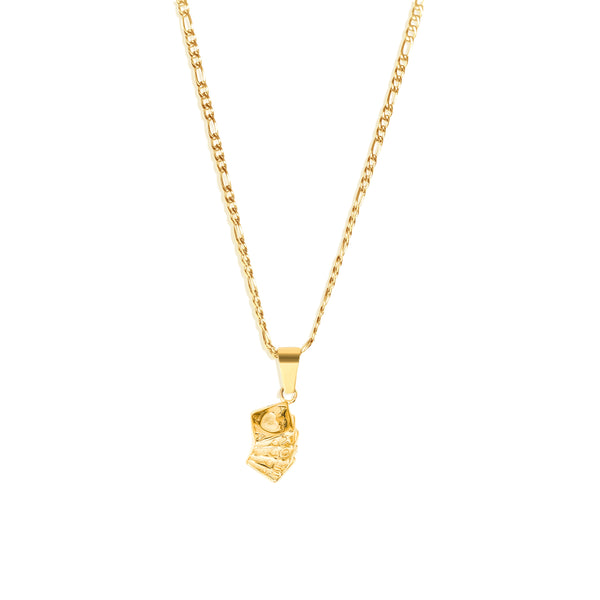 Playing Cards Pendant & 3mm Figaro Chain - 18K Gold