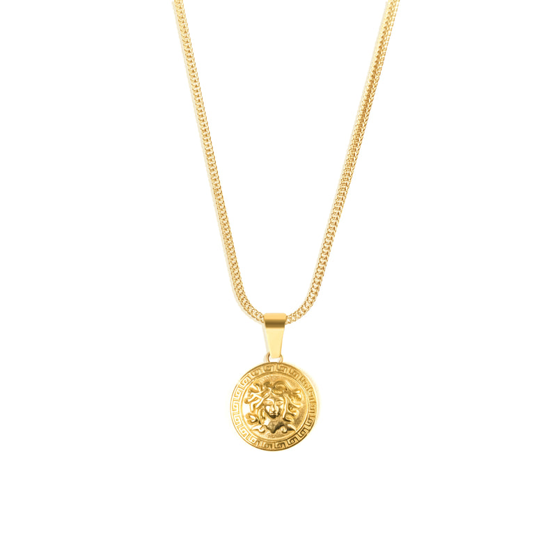 Medusa Pendant & Franco Chain - 18K Gold