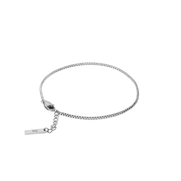 1.5mm Box Chain Bracelet - Silver