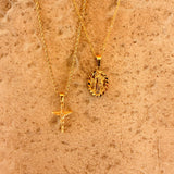 Virgin Mary Pendant & 3mm Cuban Chain - 18K Gold