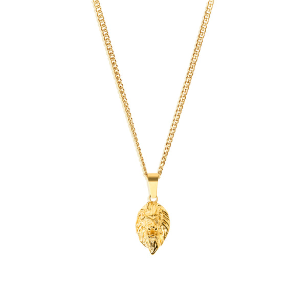 Rose Cross Pendant & 3mm Cuban Chain - 18K Gold