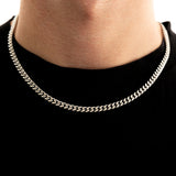 5mm Cuban Chain + Bracelet  Set - Silver