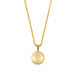 Saint Christopher Pendant & 3mm Rope Chain - 18K Gold