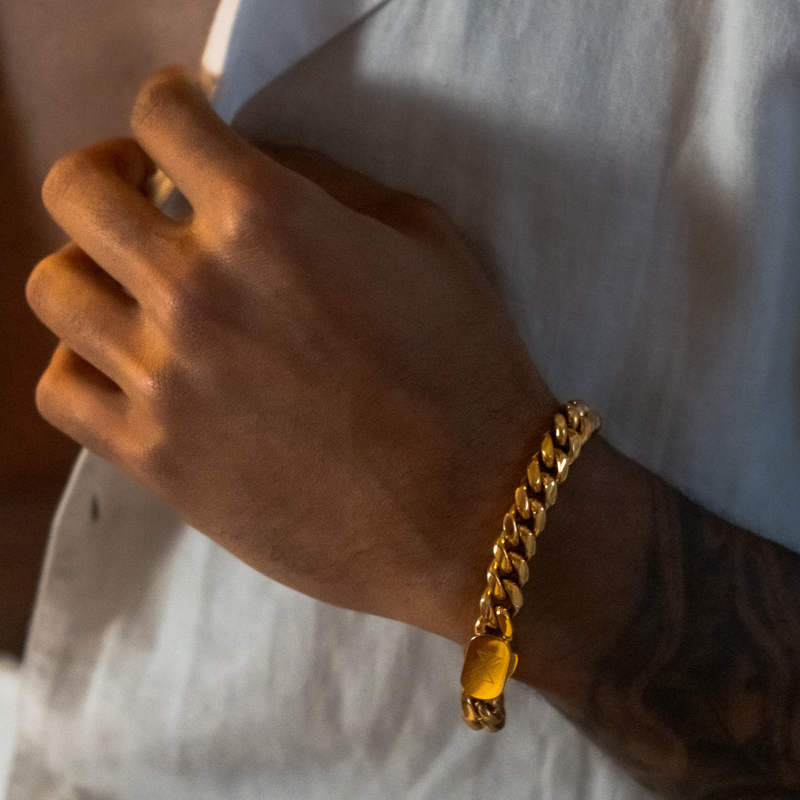 10mm Cuban Bracelet - 18K Gold