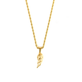 Wing Pendant & 3mm Rope Chain - 18K Gold