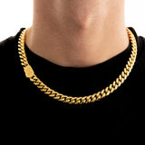 10mm Cuban Chain + Bracelet Set - 18K Gold