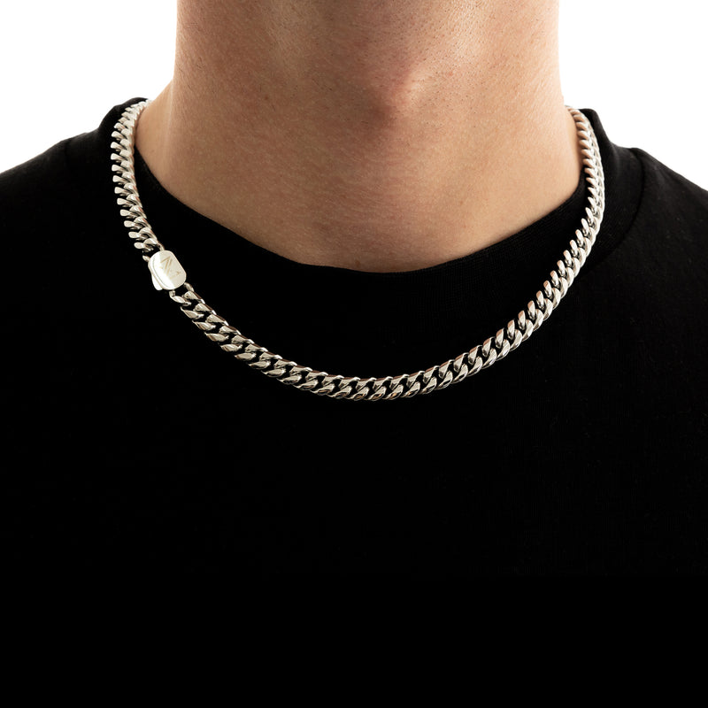 8mm Cuban Chain + Bracelet Set - Silver