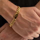 10mm Cuban Chain + Bracelet Set - 18K Gold