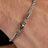 3mm Rope Bracelet - Silver
