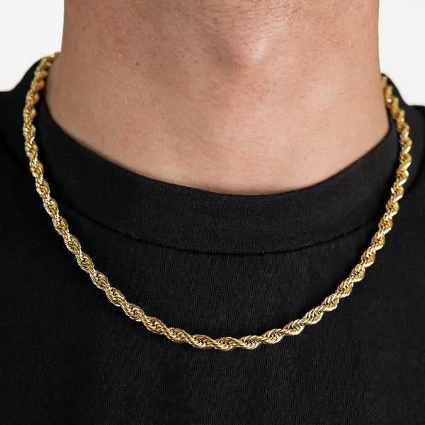 6mm Rope Chain - 18K Gold