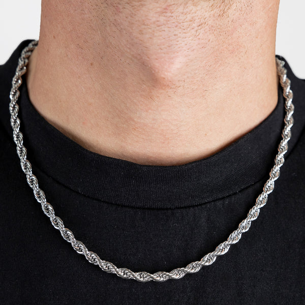 6mm Rope Chain - Silver