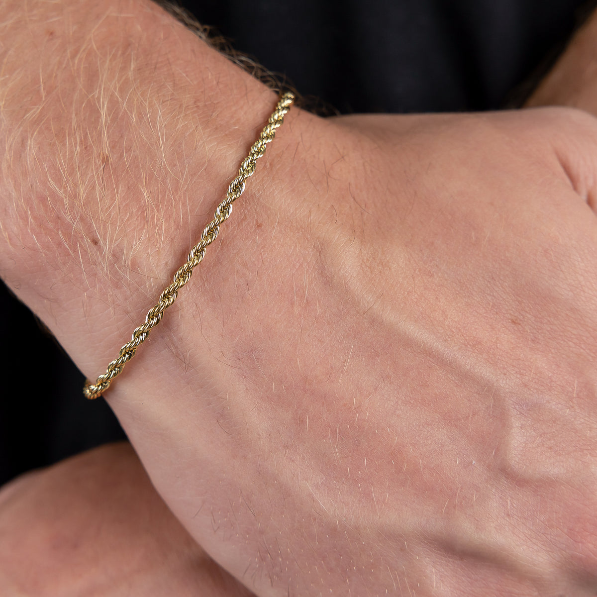 4-Piece Stainless Steel Bracelet Set For Men – Cuban Link, Rope Chain & Black Onyx Bead, 7.5 Inch - View #2