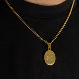 Virgin Mary Pendant & 3mm Cuban Chain - 18K Gold