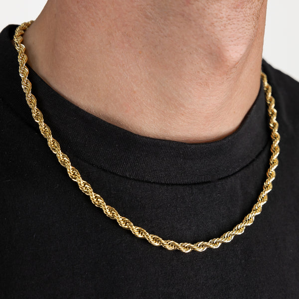 5mm Rope Chain - 18K Gold
