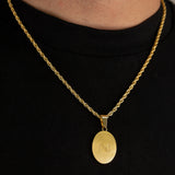 Virgin Mary Pendant & 3mm Rope Chain - 18K Gold